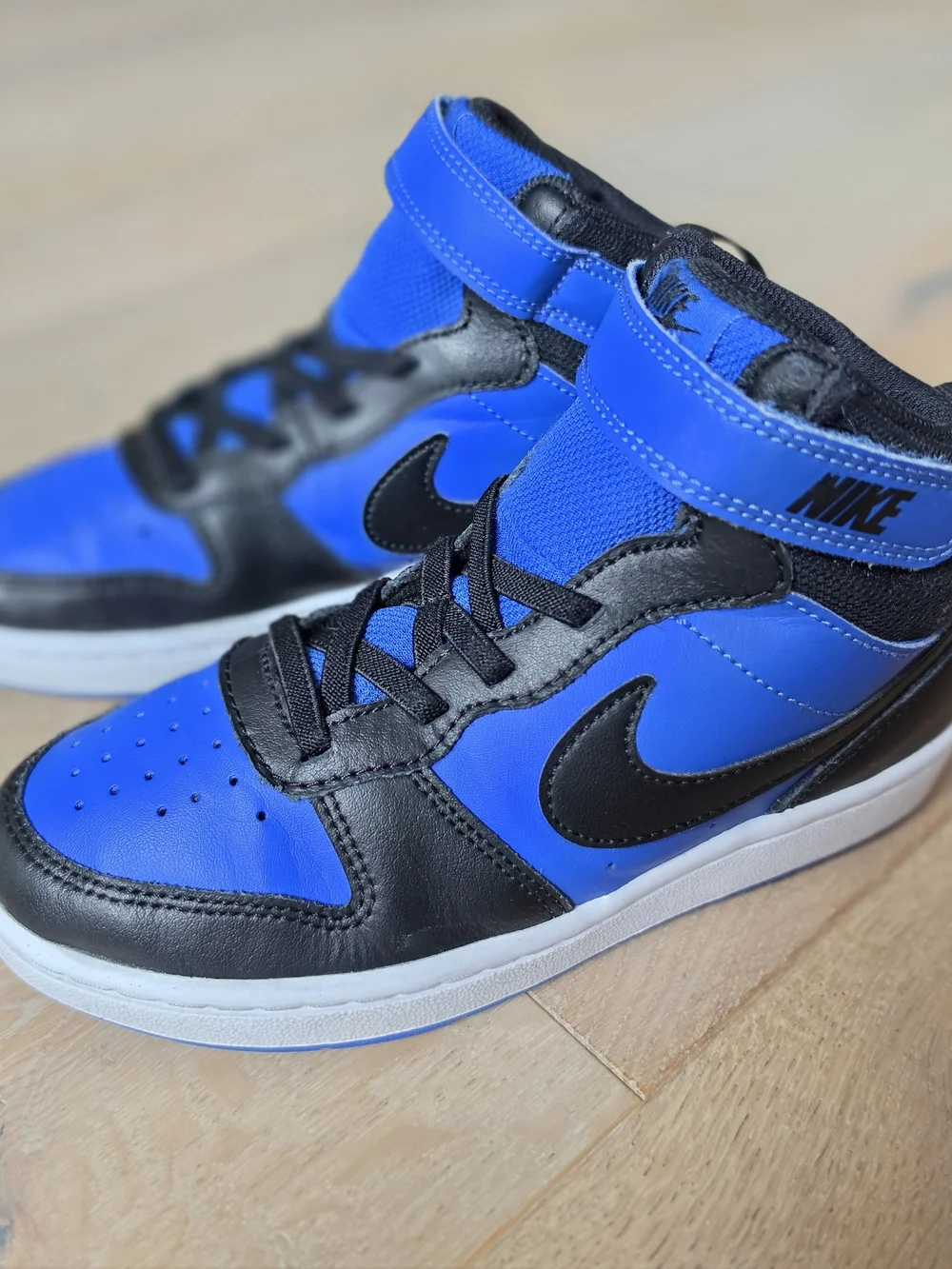 Nike Kids' Blue and Black High-Top Sneakers Size 1Y